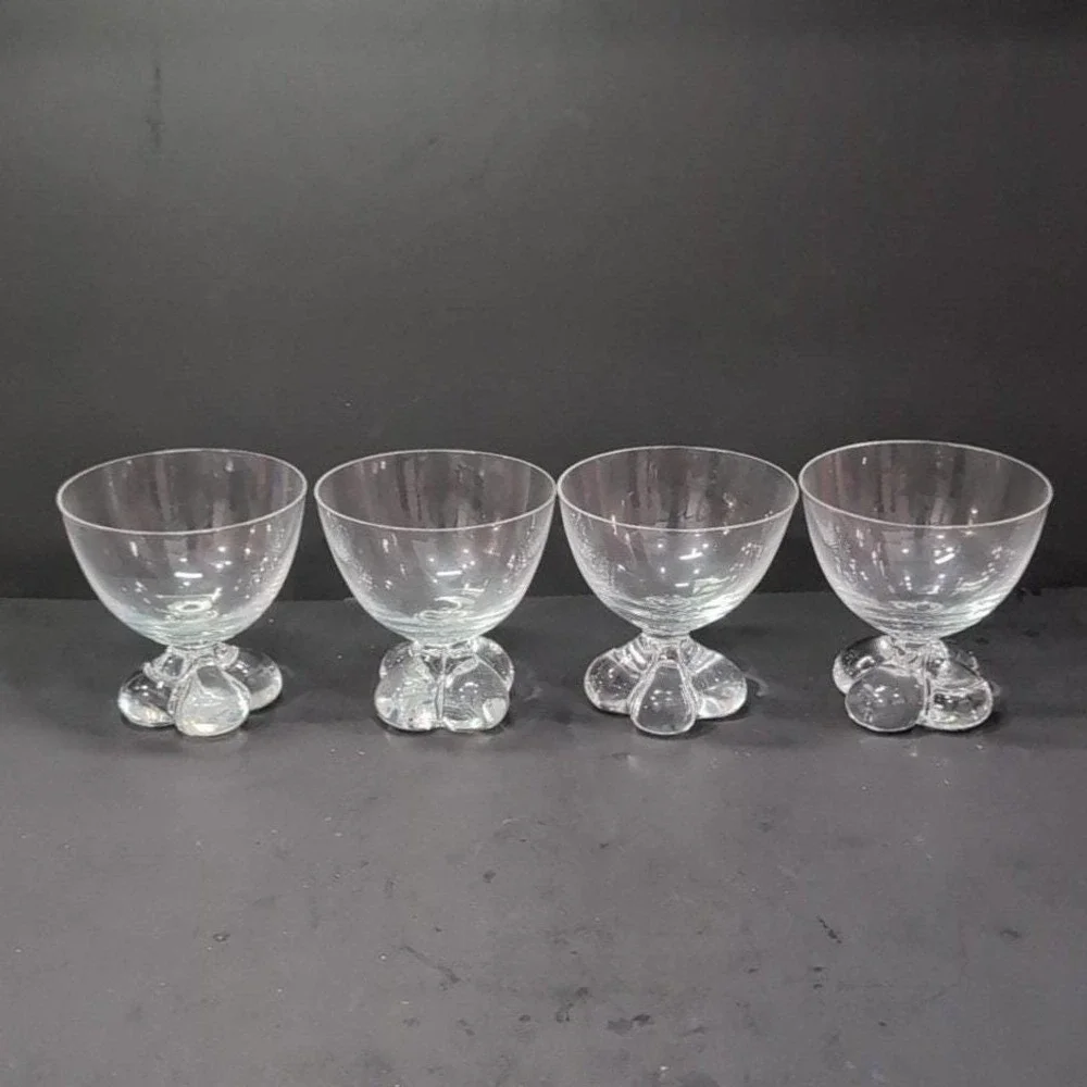 Tiffin Franciscan Du Jour‎ Champagne Coupes, Set of 4, Vintage Sherbet Glasses